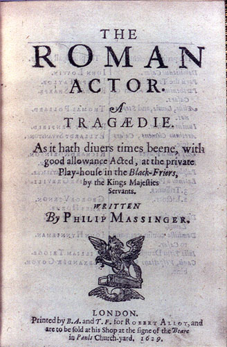 Massinger, The Roman Actor (1629): title page