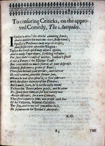 Brome, The Antipodes (1640): sig. A3r
