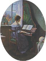 Woman at the piano.