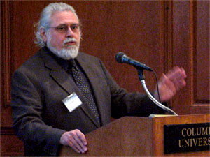 Frank Moretti moderates a panel.