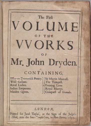 The first [second, third, fourth] volume of the Works